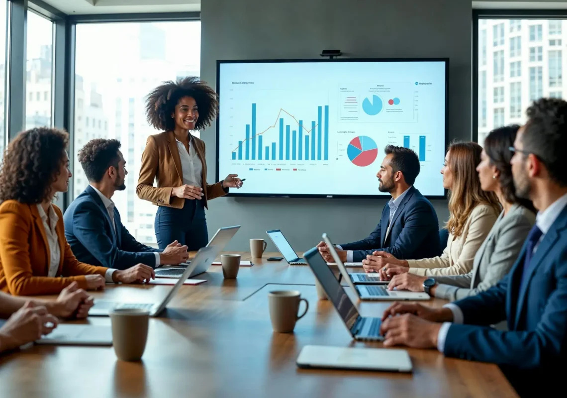 Business Meeting in Modern Conference Room
