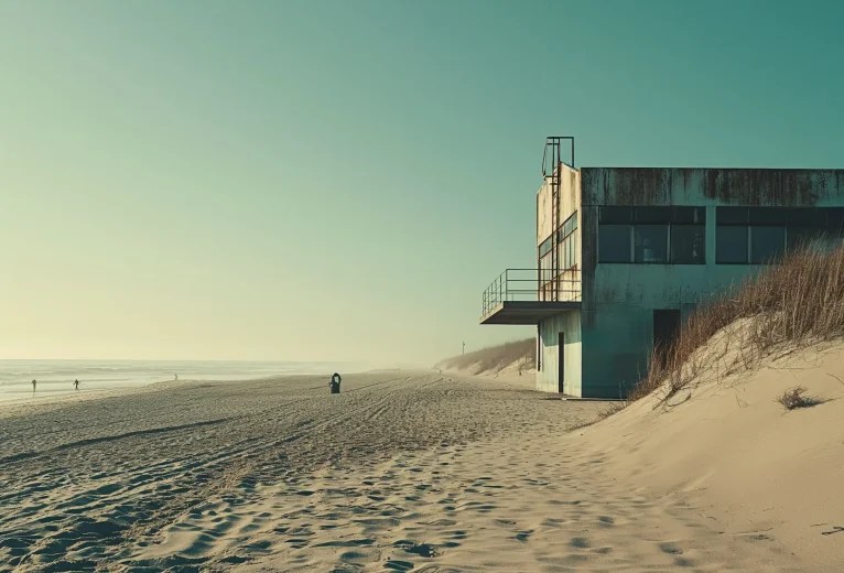 Late Afternoon Serenity at the Weathered Seaside